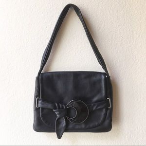 Authentic Furla Unique Black Leather Shoulder Bag